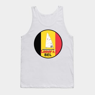 laser class sailboat on flag Belgium Tank Top